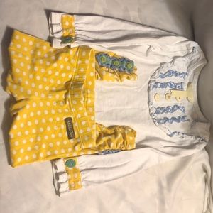 leggings and a long sleeve white shirt. Size 2